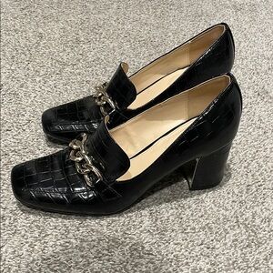 Liz Claiborne Black Croc-Embossed Women's Heels